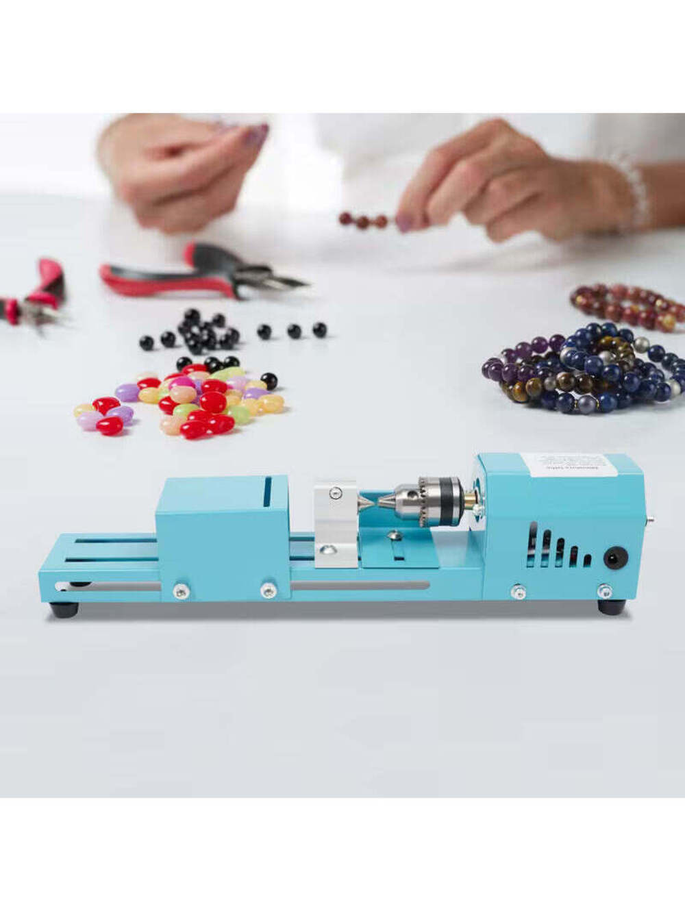Mini Lathe Bead Polisher, Seven Speeds Wood Lathe Milling Machine for Table